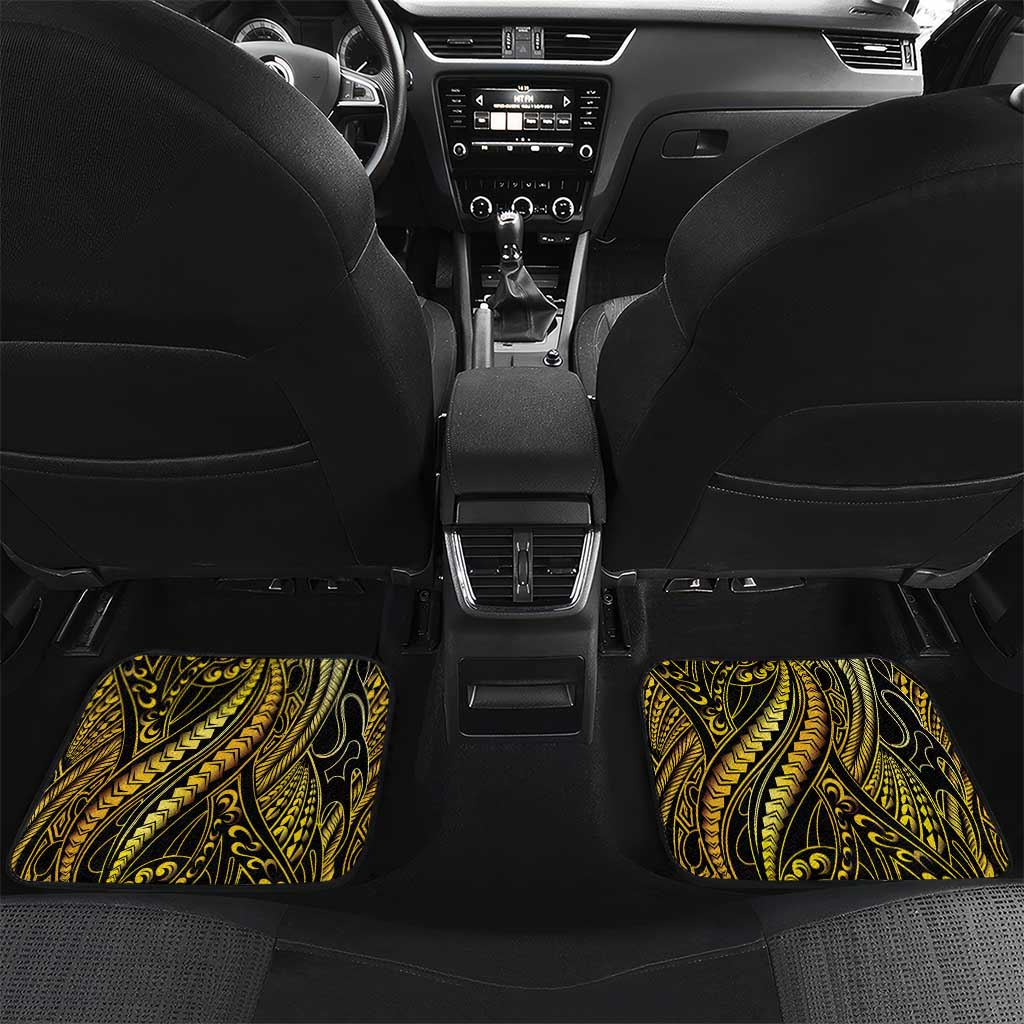 Filipinos Lapu Lapu Hero Car Mats Gold Polynesian Tribal Tattoo LT05 Set 2pcs - Back Gold - Polynesian Pride