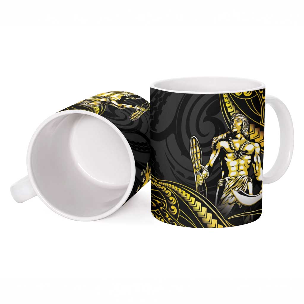 Filipinos Lapu Lapu Hero Ceramic Mug Gold Polynesian Tribal Tattoo LT05 - Polynesian Pride
