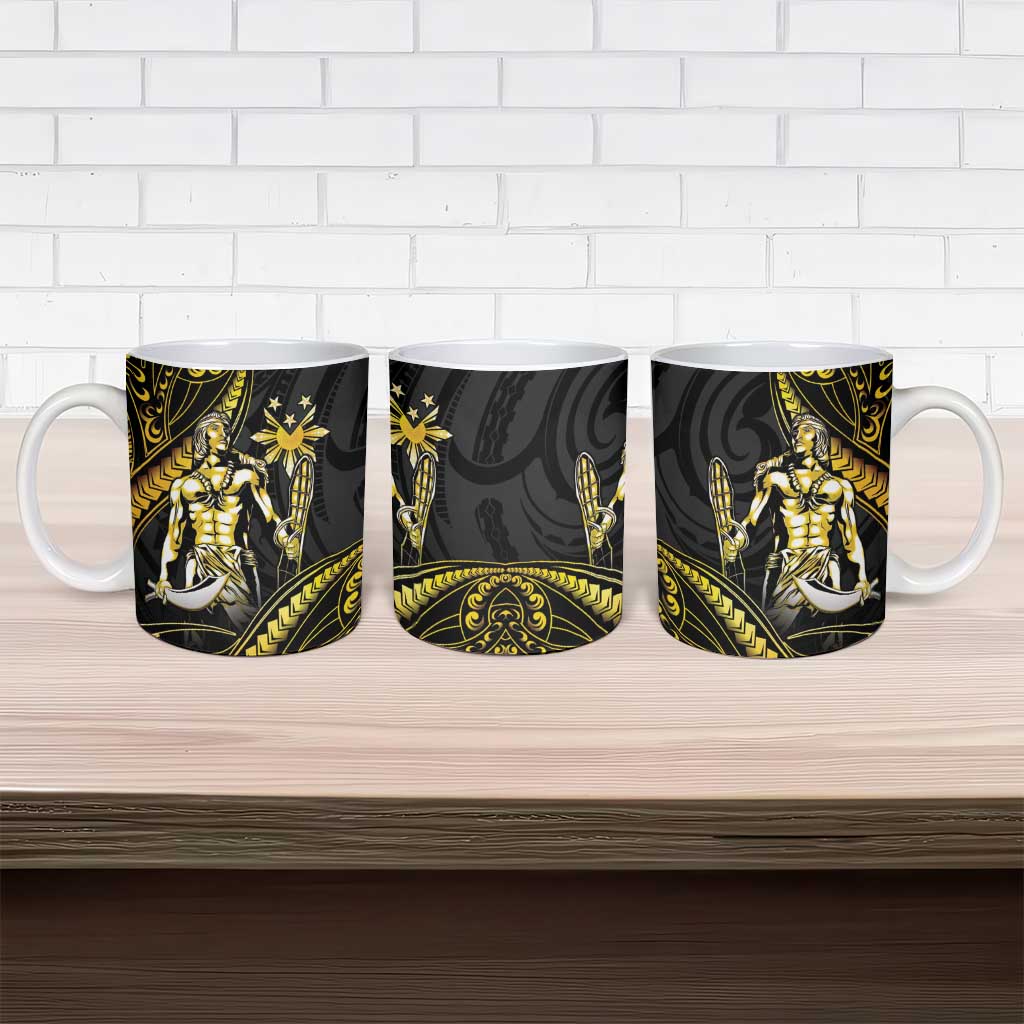 Filipinos Lapu Lapu Hero Ceramic Mug Gold Polynesian Tribal Tattoo LT05 - Polynesian Pride