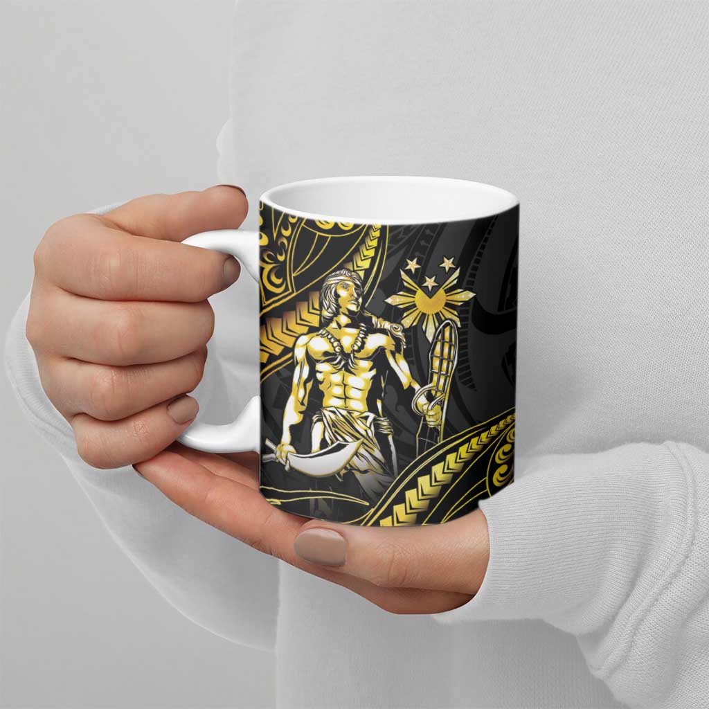 Filipinos Lapu Lapu Hero Ceramic Mug Gold Polynesian Tribal Tattoo LT05 - Polynesian Pride