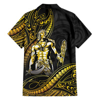 Filipinos Lapu Lapu Hero Family Matching Mermaid Dress and Hawaiian Shirt Gold Polynesian Tribal Tattoo