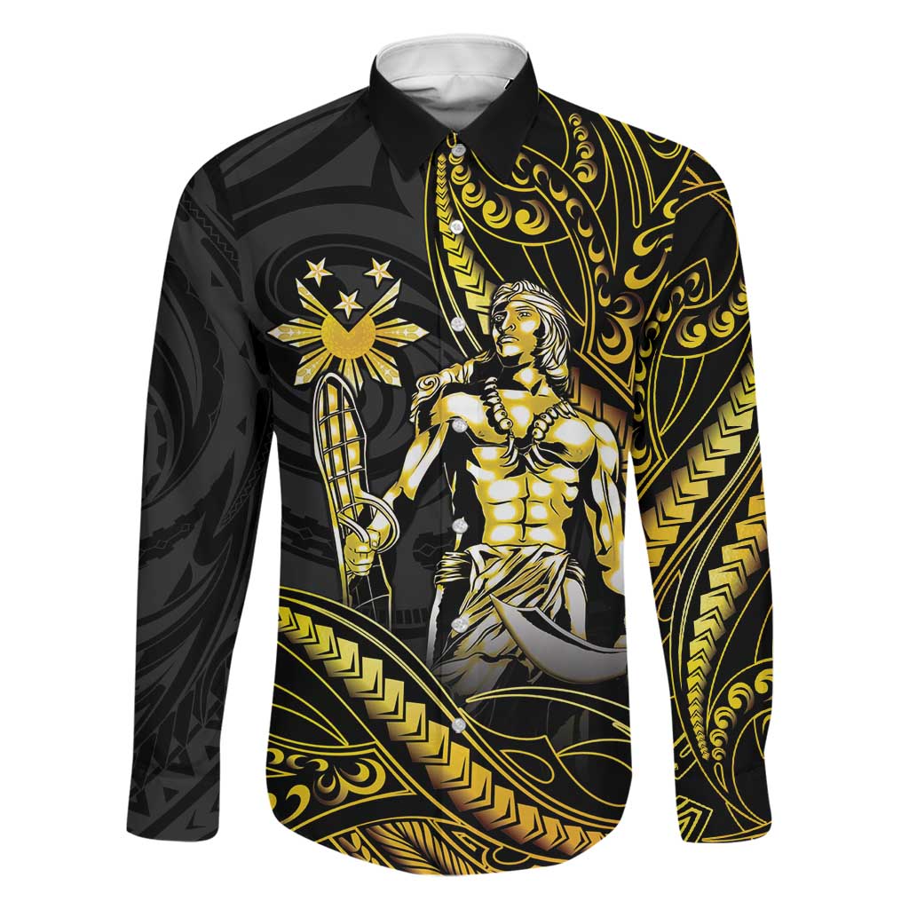 Filipinos Lapu Lapu Hero Family Matching Mermaid Dress and Hawaiian Shirt Gold Polynesian Tribal Tattoo