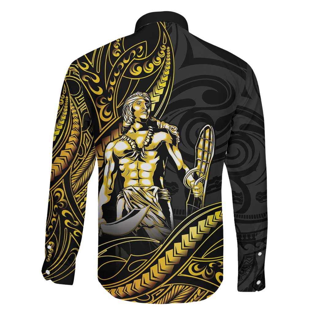 Filipinos Lapu Lapu Hero Family Matching Mermaid Dress and Hawaiian Shirt Gold Polynesian Tribal Tattoo