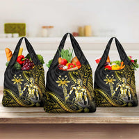 Filipinos Lapu Lapu Hero Grocery Bag Gold Polynesian Tribal Tattoo LT05 3-pack One Size Gold - Polynesian Pride