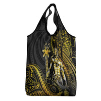 Filipinos Lapu Lapu Hero Grocery Bag Gold Polynesian Tribal Tattoo LT05 - Polynesian Pride