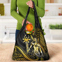 Filipinos Lapu Lapu Hero Grocery Bag Gold Polynesian Tribal Tattoo LT05 - Polynesian Pride