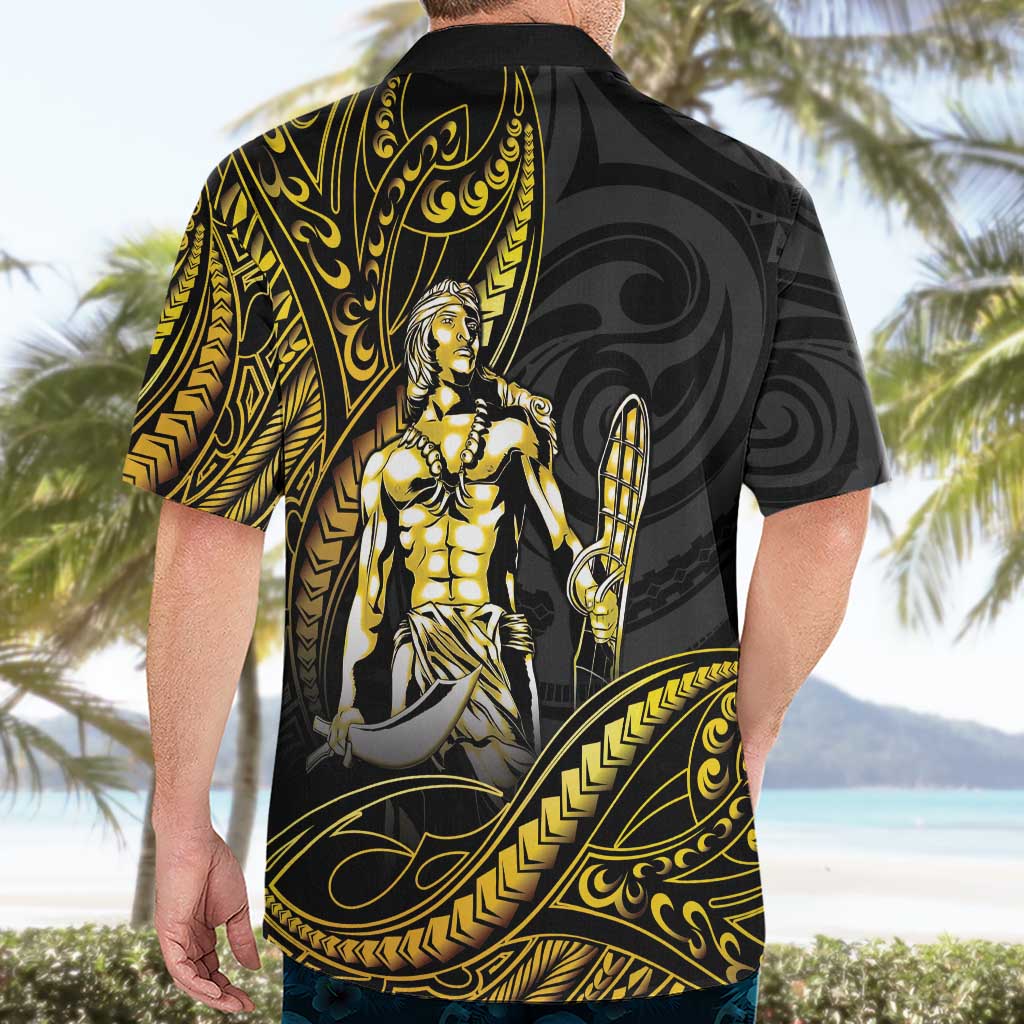 Filipinos Lapu Lapu Hero Hawaiian Shirt Gold Polynesian Tribal Tattoo