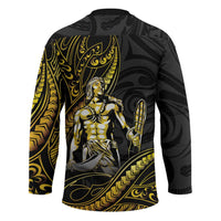 Filipinos Lapu Lapu Hero Hockey Jersey Gold Polynesian Tribal Tattoo LT05 - Polynesian Pride
