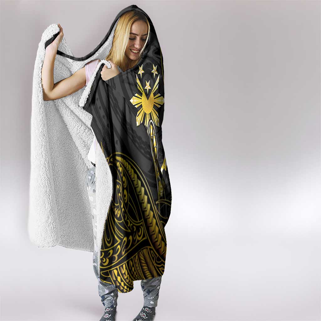 Filipinos Lapu Lapu Hero Hooded Blanket Gold Polynesian Tribal Tattoo LT05 - Polynesian Pride