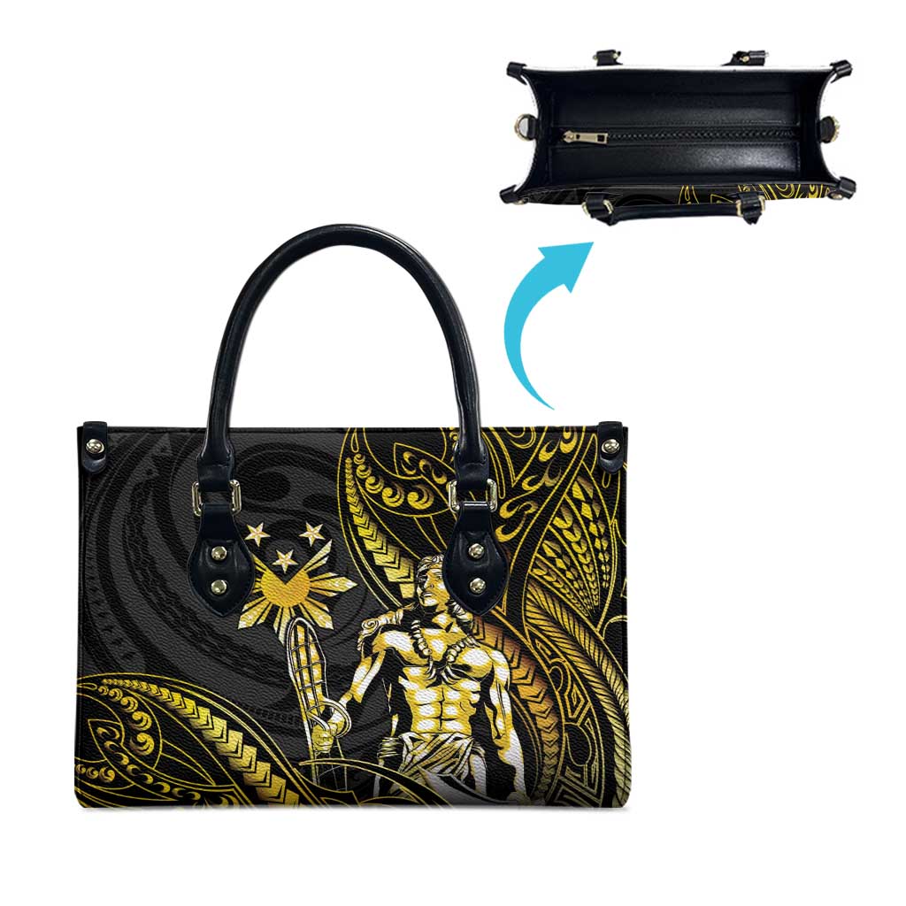 Filipinos Lapu Lapu Hero Leather Bag Gold Polynesian Tribal Tattoo LT05 - Polynesian Pride