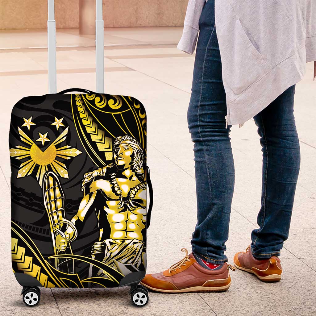 Filipinos Lapu Lapu Hero Luggage Cover Gold Polynesian Tribal Tattoo LT05 Gold - Polynesian Pride