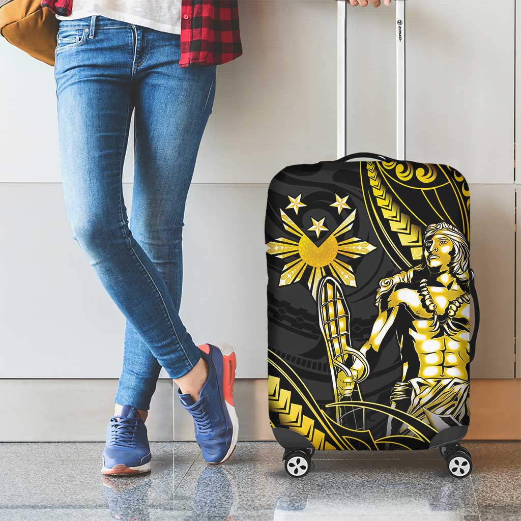 Filipinos Lapu Lapu Hero Luggage Cover Gold Polynesian Tribal Tattoo LT05 - Polynesian Pride