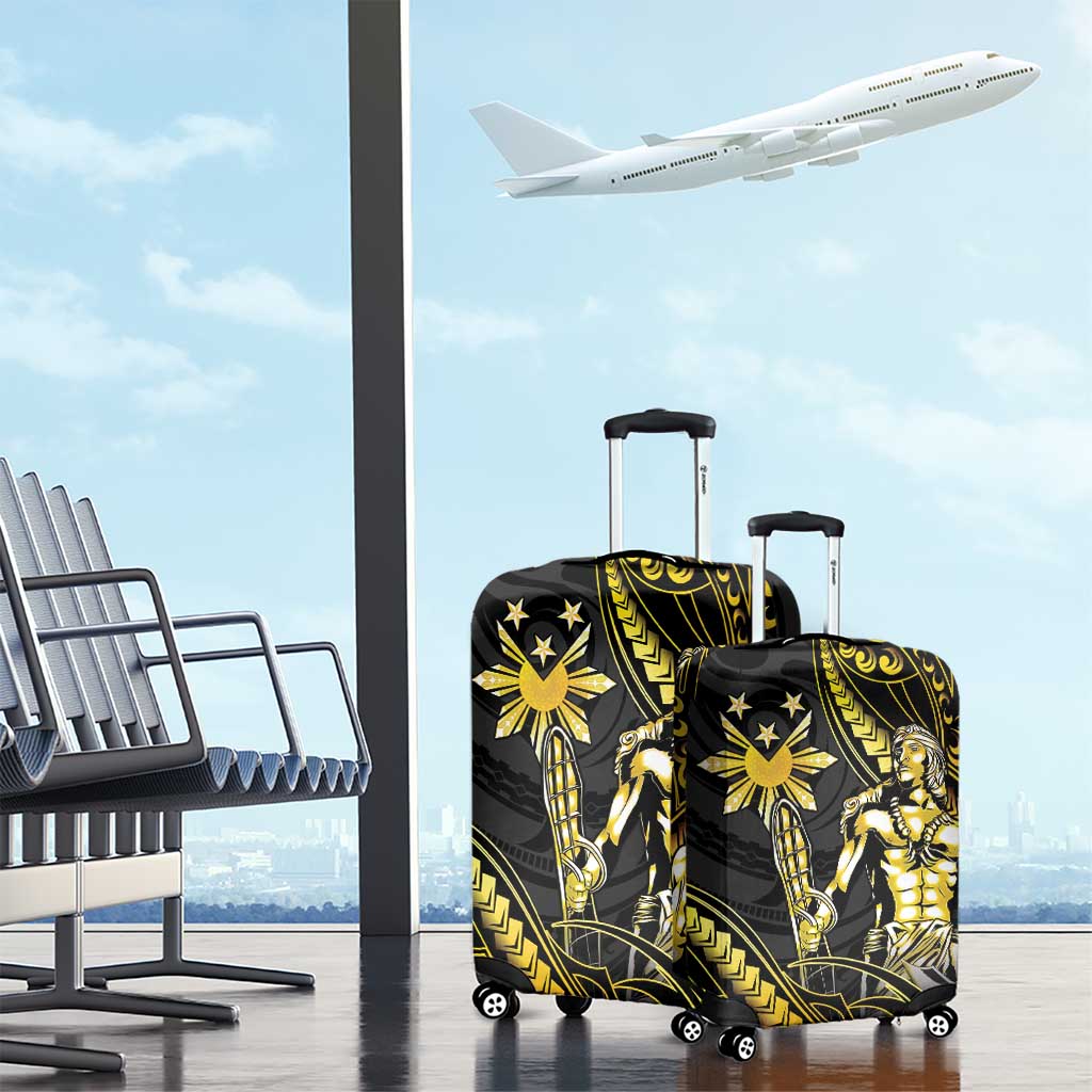 Filipinos Lapu Lapu Hero Luggage Cover Gold Polynesian Tribal Tattoo LT05 - Polynesian Pride