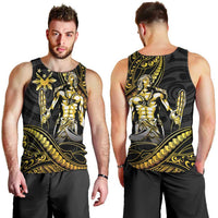 Filipinos Lapu Lapu Hero Men Tank Top Gold Polynesian Tribal Tattoo LT05 - Polynesian Pride