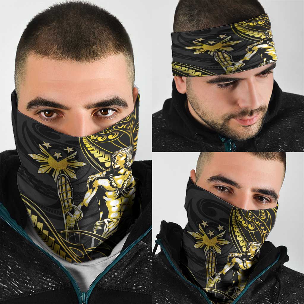 Filipinos Lapu Lapu Hero Neck Gaiter Gold Polynesian Tribal Tattoo