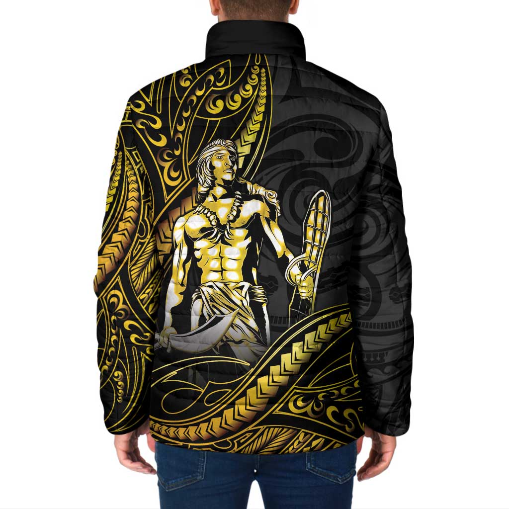 Filipinos Lapu Lapu Hero Padded Jacket Gold Polynesian Tribal Tattoo LT05 - Polynesian Pride