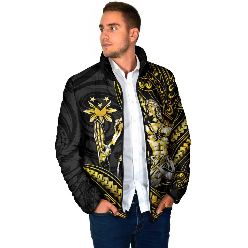 Filipinos Lapu Lapu Hero Padded Jacket Gold Polynesian Tribal Tattoo LT05 - Polynesian Pride