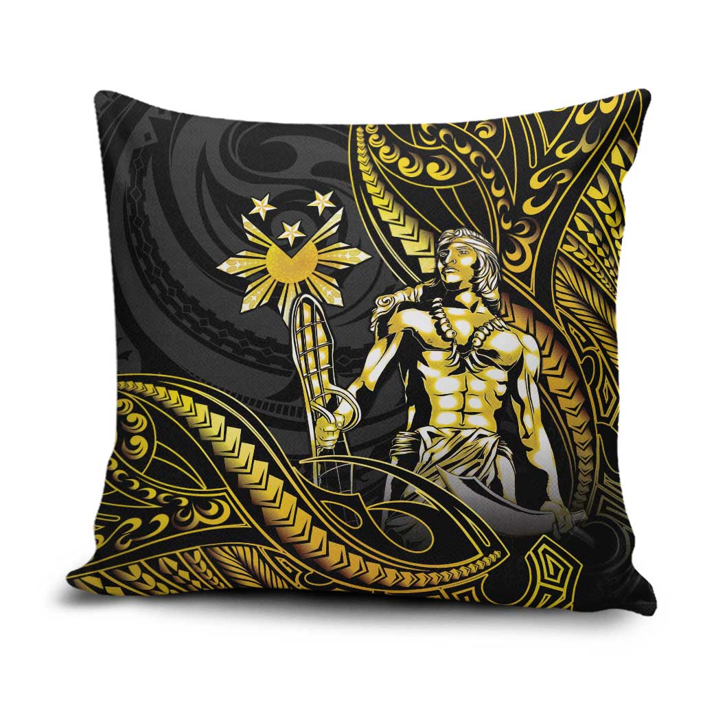 Filipinos Lapu Lapu Hero Pillow Cover Gold Polynesian Tribal Tattoo LT05 Gold - Polynesian Pride