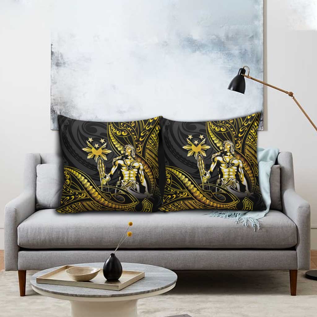 Filipinos Lapu Lapu Hero Pillow Cover Gold Polynesian Tribal Tattoo LT05 - Polynesian Pride