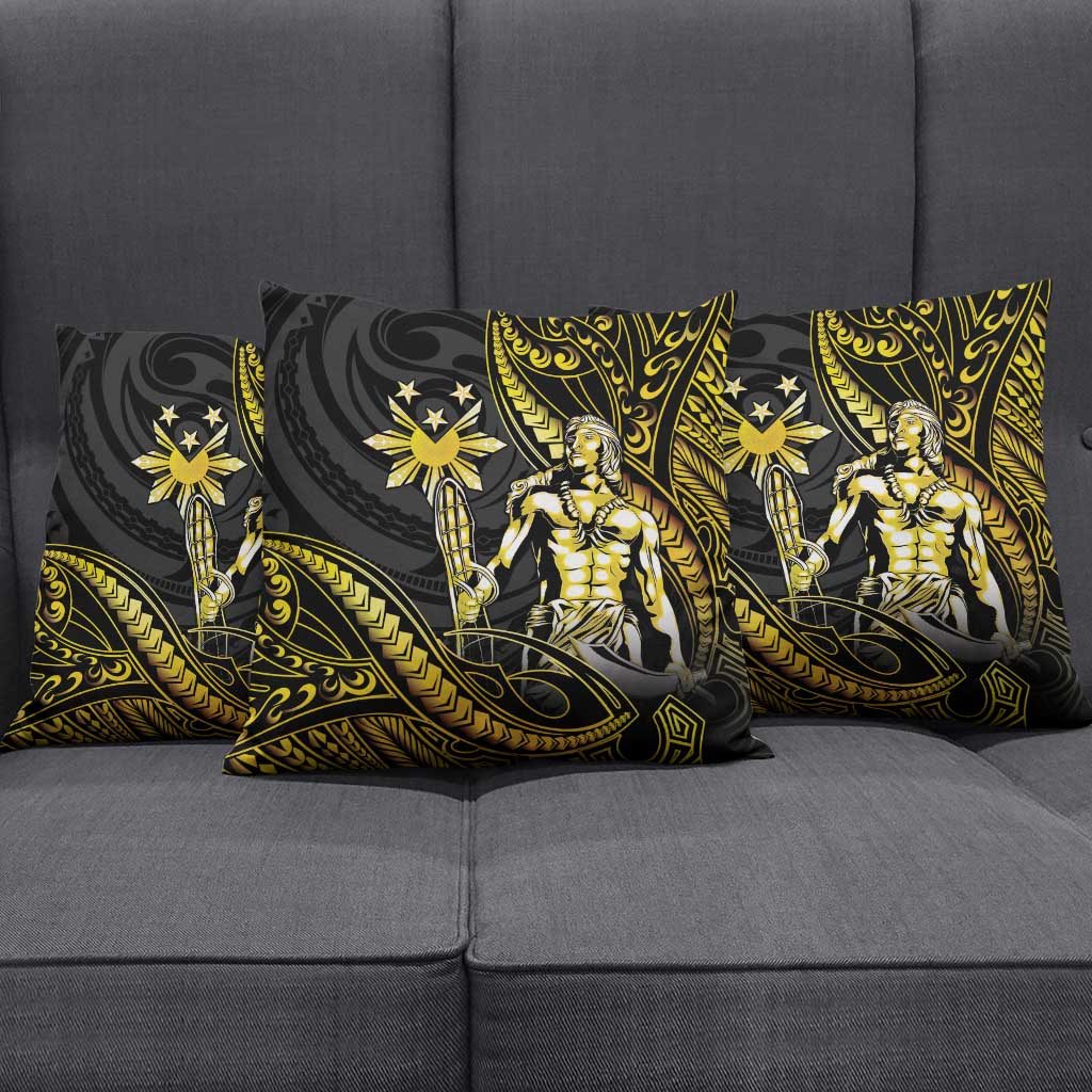 Filipinos Lapu Lapu Hero Pillow Cover Gold Polynesian Tribal Tattoo LT05 - Polynesian Pride