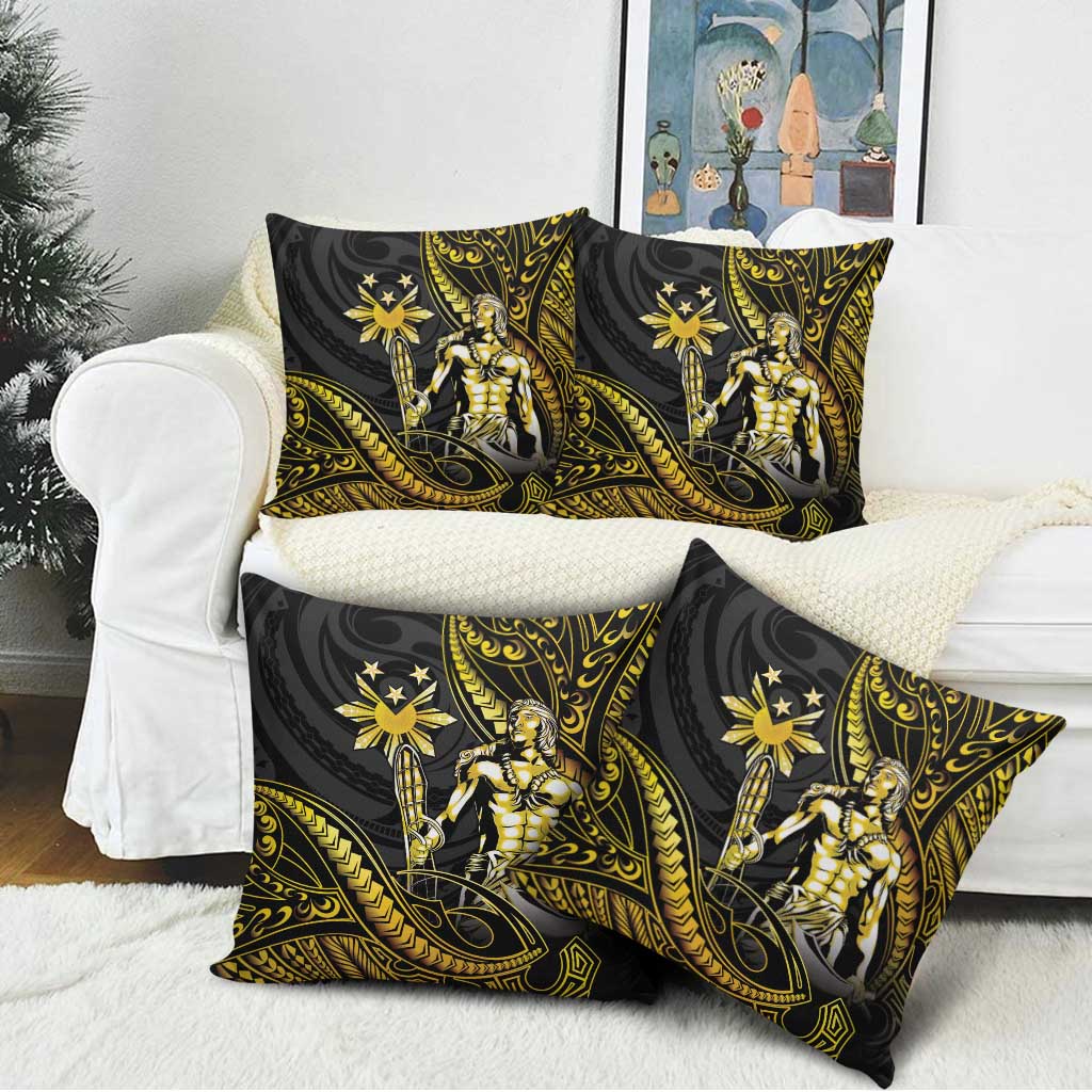 Filipinos Lapu Lapu Hero Pillow Cover Gold Polynesian Tribal Tattoo LT05 - Polynesian Pride