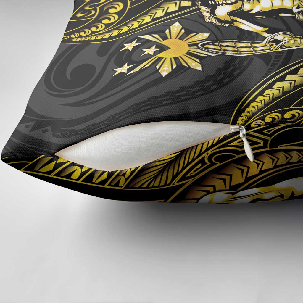 Filipinos Lapu Lapu Hero Pillow Cover Gold Polynesian Tribal Tattoo LT05 - Polynesian Pride