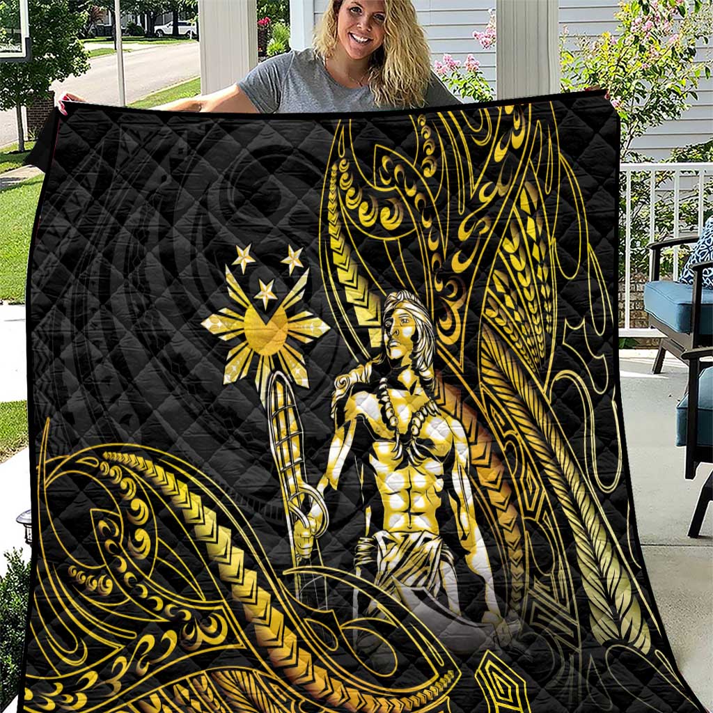 Filipinos Lapu Lapu Hero Quilt Gold Polynesian Tribal Tattoo