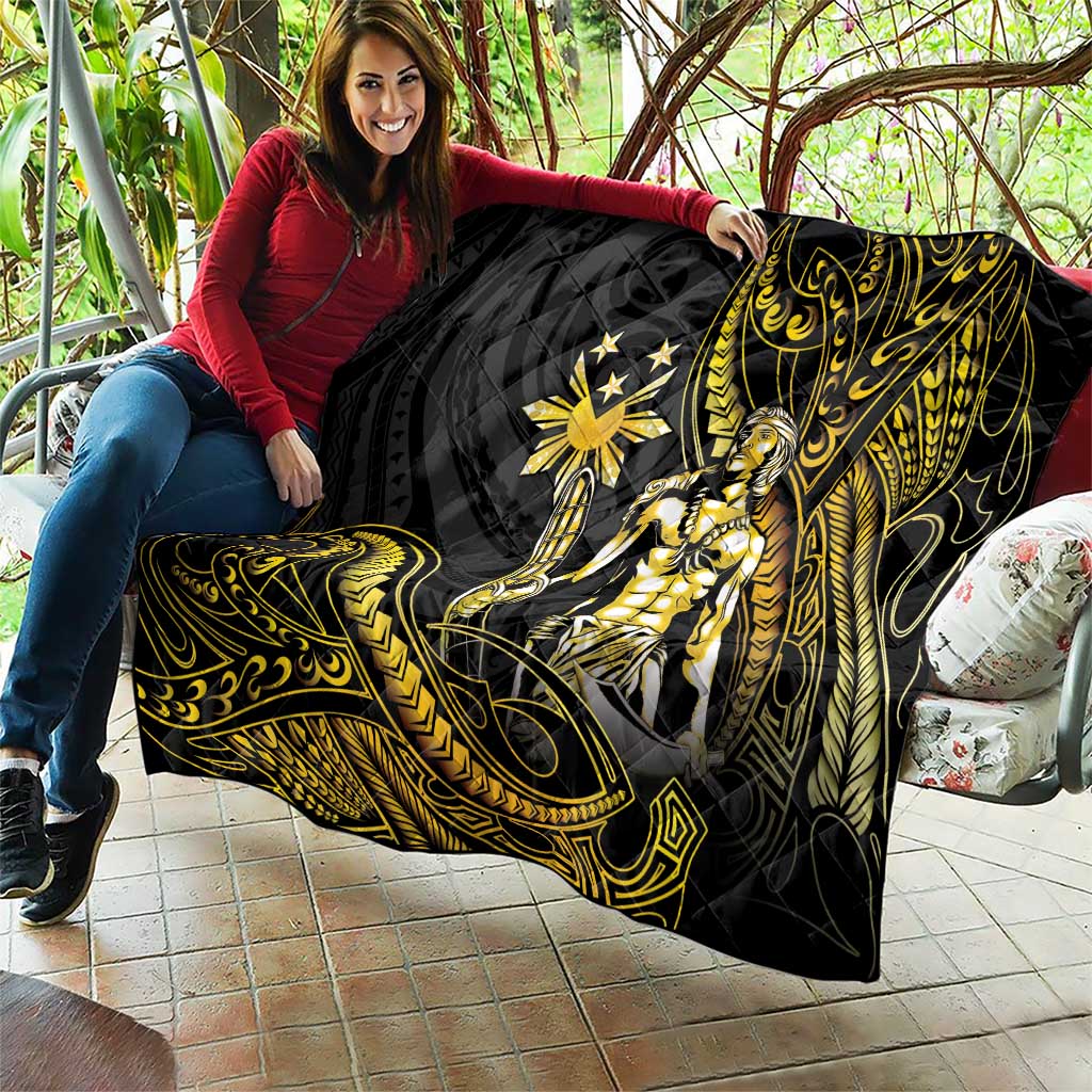 Filipinos Lapu Lapu Hero Quilt Gold Polynesian Tribal Tattoo