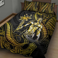 Filipinos Lapu Lapu Hero Quilt Bed Set Gold Polynesian Tribal Tattoo LT05 - Polynesian Pride