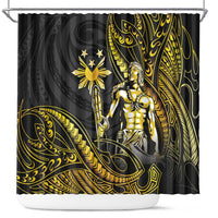 Filipinos Lapu Lapu Hero Shower Curtain Gold Polynesian Tribal Tattoo