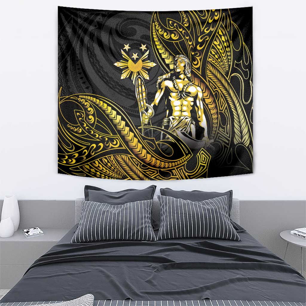 Filipinos Lapu Lapu Hero Tapestry Gold Polynesian Tribal Tattoo LT05 - Polynesian Pride