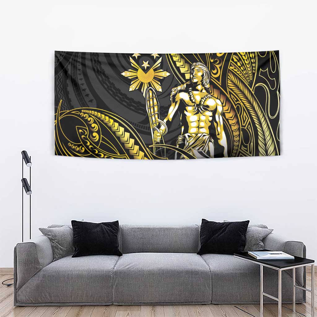 Filipinos Lapu Lapu Hero Tapestry Gold Polynesian Tribal Tattoo LT05 - Polynesian Pride