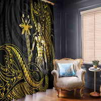 Filipinos Lapu Lapu Hero Window Curtain Gold Polynesian Tribal Tattoo LT05 - Polynesian Pride