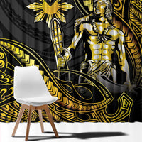 Filipinos Lapu Lapu Hero Window Curtain Gold Polynesian Tribal Tattoo LT05 - Polynesian Pride