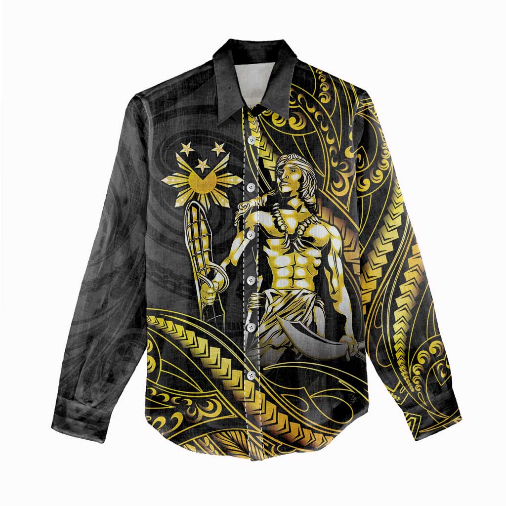 Filipinos Lapu Lapu Hero Women Casual Shirt Gold Polynesian Tribal Tattoo
