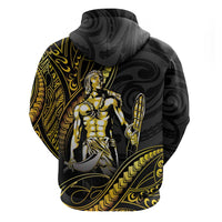 Filipinos Lapu Lapu Hero Zip Hoodie Gold Polynesian Tribal Tattoo