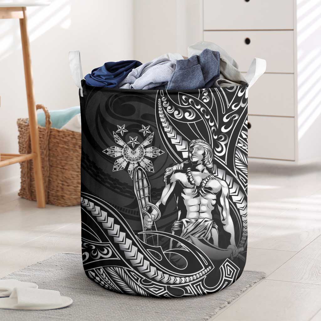 Filipinos Lapu Lapu Hero Laundry Basket Black Polynesian Tribal Tattoo LT05 Black - Polynesian Pride