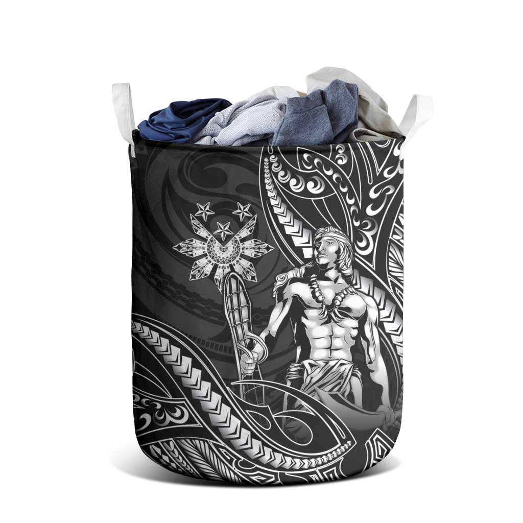 Filipinos Lapu Lapu Hero Laundry Basket Black Polynesian Tribal Tattoo LT05 - Polynesian Pride