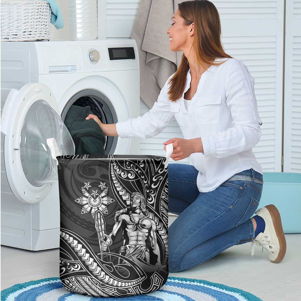 Filipinos Lapu Lapu Hero Laundry Basket Black Polynesian Tribal Tattoo LT05 - Polynesian Pride