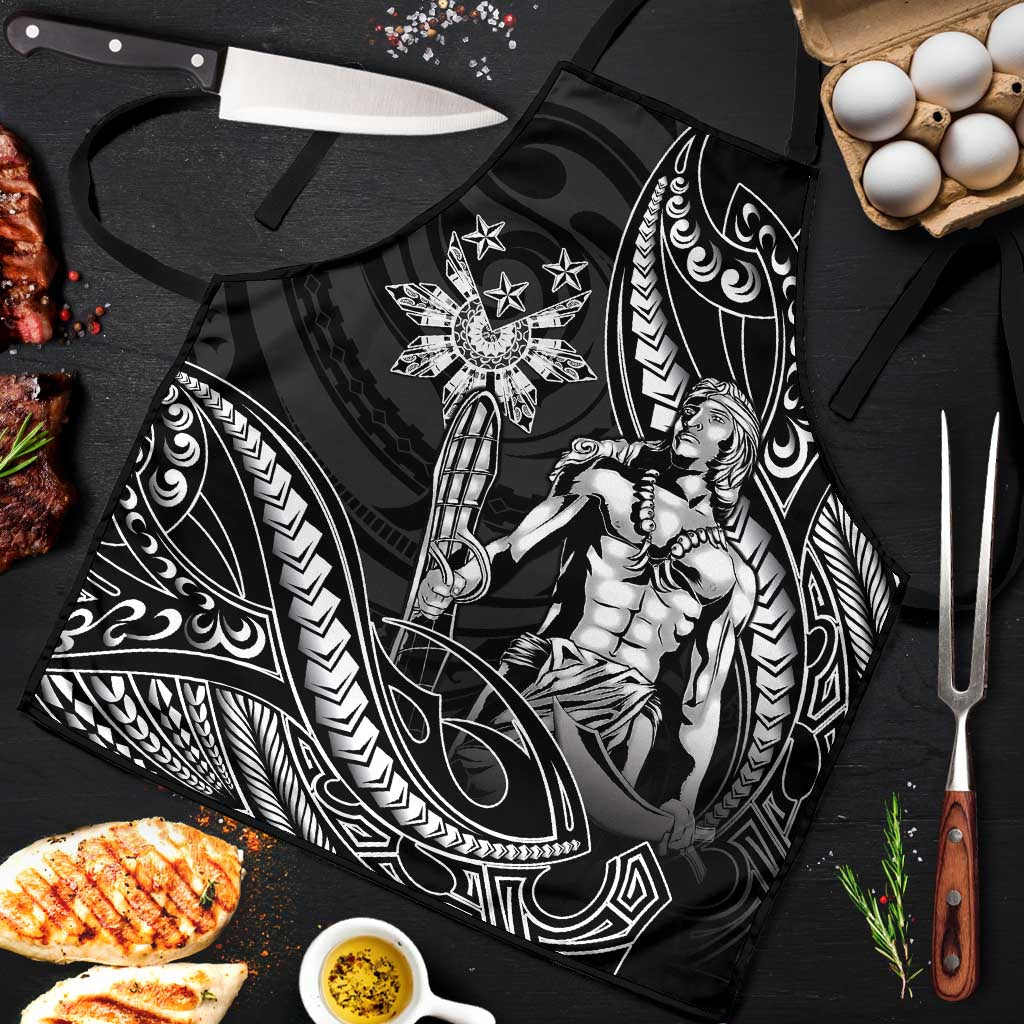 Filipinos Lapu Lapu Hero Apron Black Polynesian Tribal Tattoo LT05 Black - Polynesian Pride