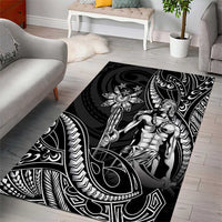 Filipinos Lapu Lapu Hero Area Rug Black Polynesian Tribal Tattoo LT05 - Polynesian Pride