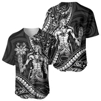 Filipinos Lapu Lapu Hero Baseball Jersey Black Polynesian Tribal Tattoo