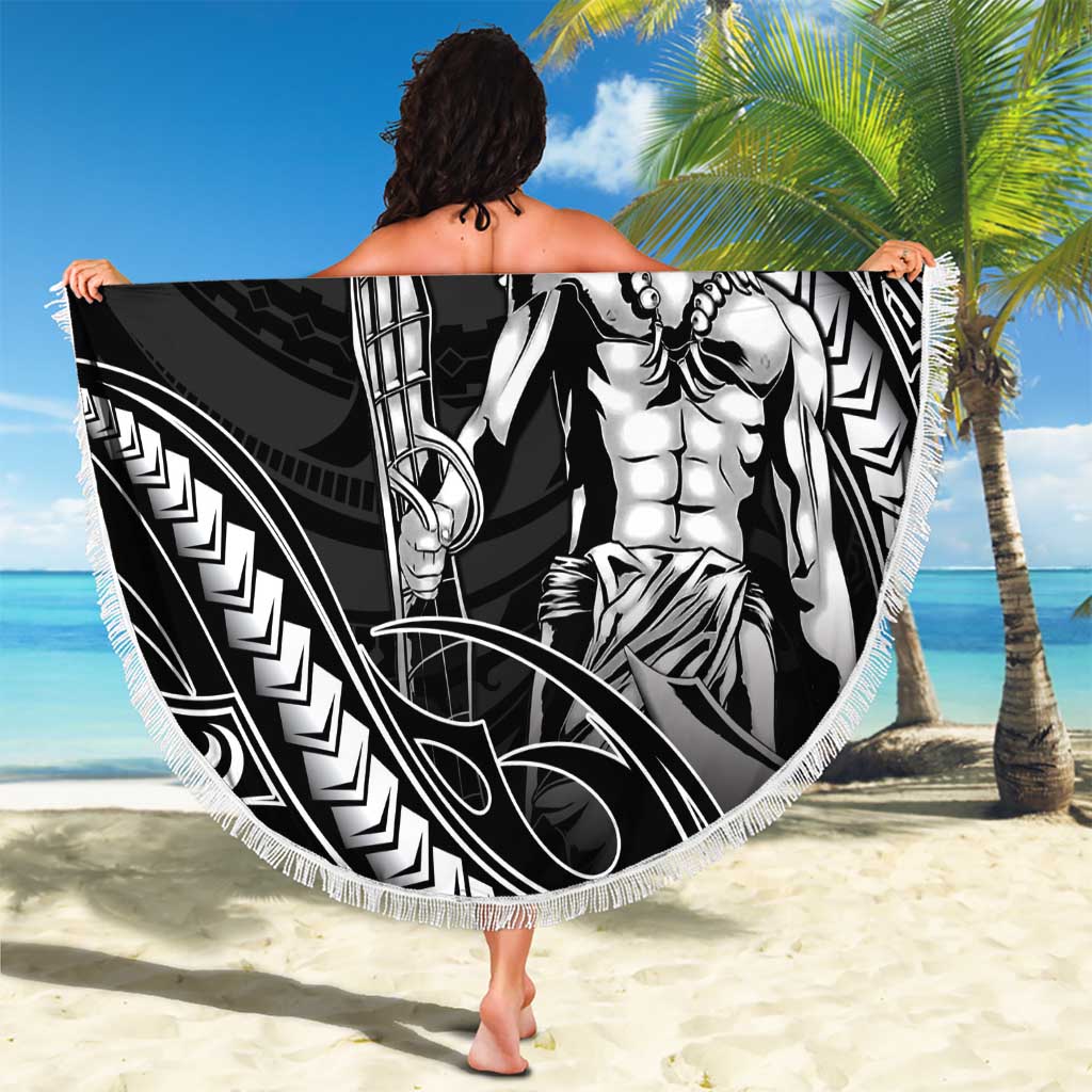 Filipinos Lapu Lapu Hero Beach Blanket Black Polynesian Tribal Tattoo LT05 - Polynesian Pride