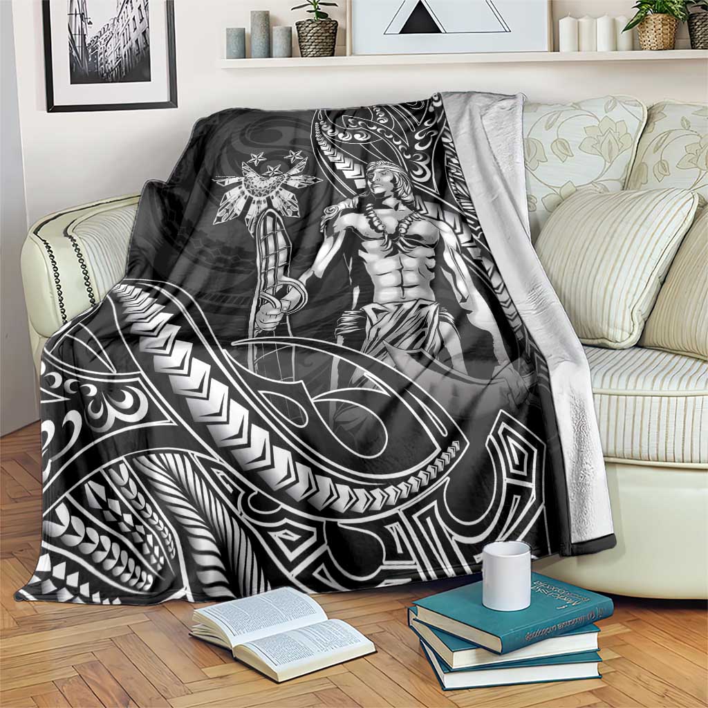 Filipinos Lapu Lapu Hero Blanket Black Polynesian Tribal Tattoo LT05 Black - Polynesian Pride