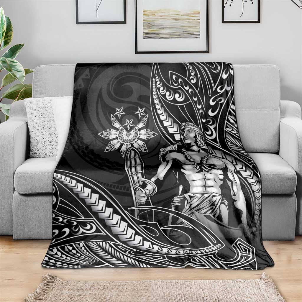 Filipinos Lapu Lapu Hero Blanket Black Polynesian Tribal Tattoo LT05 - Polynesian Pride