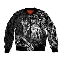 Filipinos Lapu Lapu Hero Bomber Jacket Black Polynesian Tribal Tattoo LT05 Unisex Black - Polynesian Pride