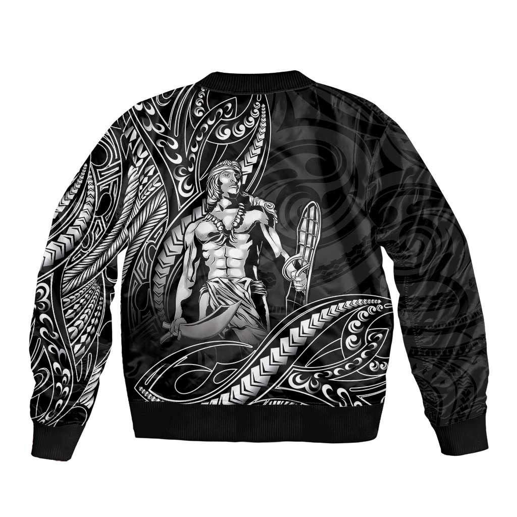 Filipinos Lapu Lapu Hero Bomber Jacket Black Polynesian Tribal Tattoo LT05 - Polynesian Pride