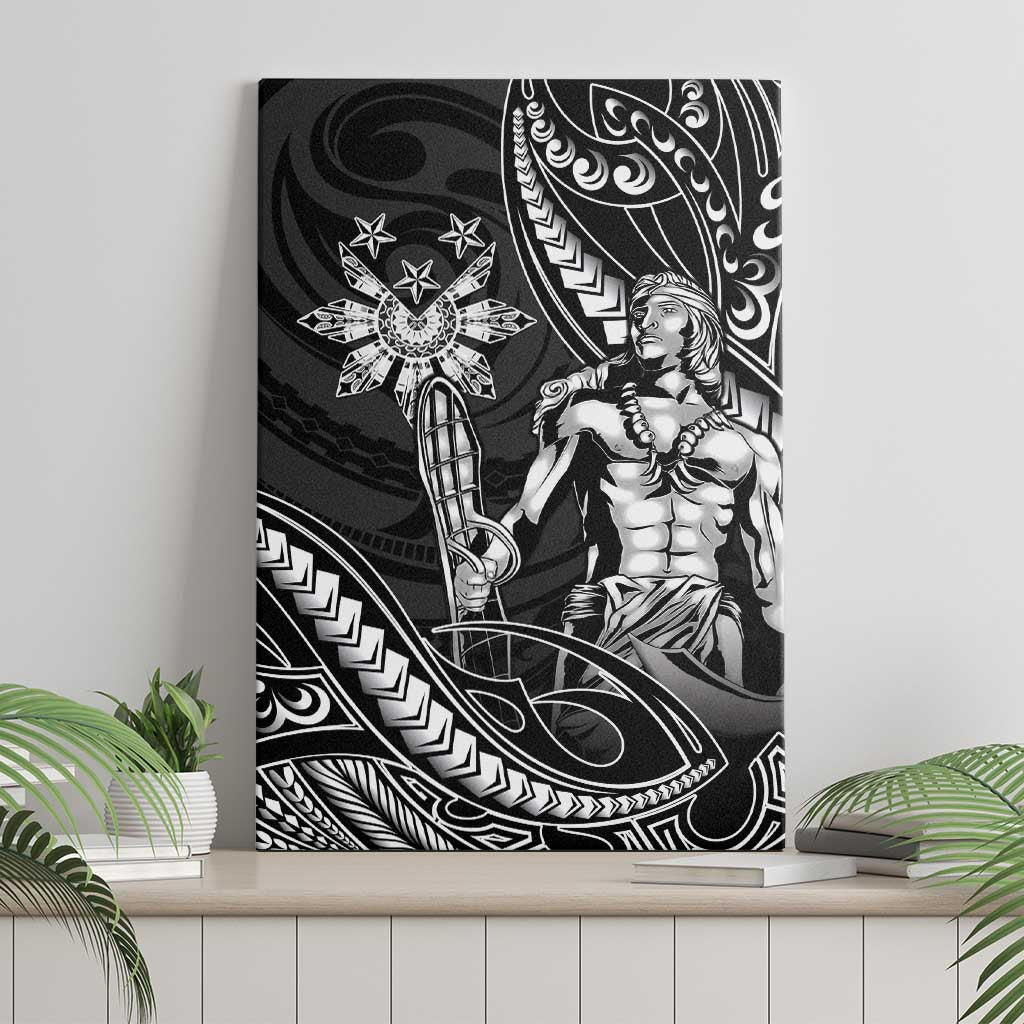 Filipinos Lapu Lapu Hero Canvas Wall Art Black Polynesian Tribal Tattoo LT05 - Polynesian Pride