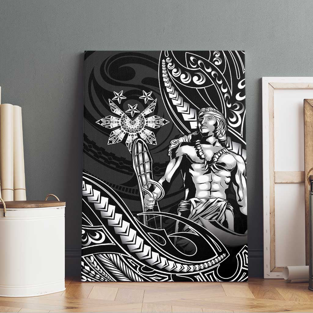 Filipinos Lapu Lapu Hero Canvas Wall Art Black Polynesian Tribal Tattoo LT05 - Polynesian Pride