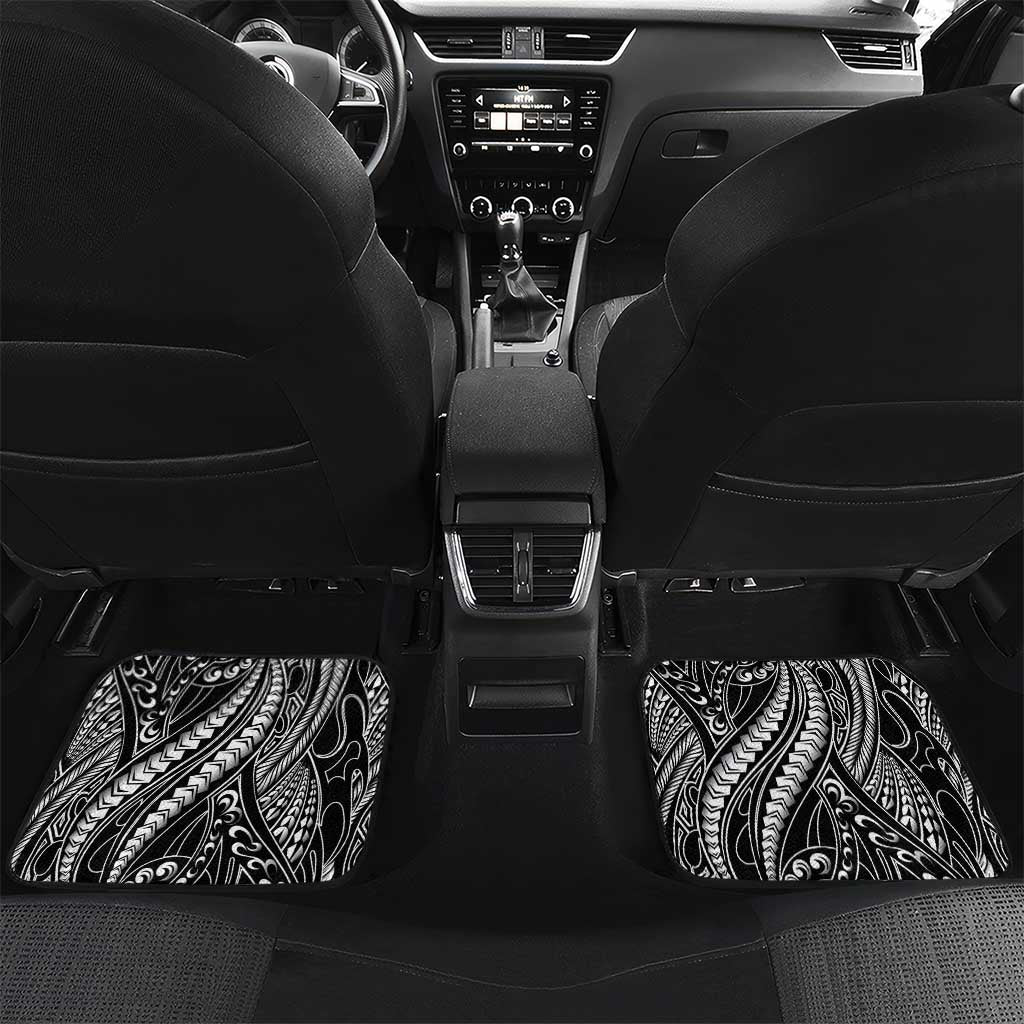 Filipinos Lapu Lapu Hero Car Mats Black Polynesian Tribal Tattoo LT05 Set 2pcs - Back Black - Polynesian Pride